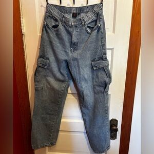 NOBO Relaxed Fit Denim Cargo Jeans